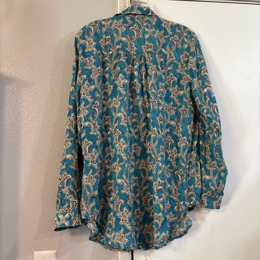 Anthropologie Pilcro Leilani Tunic Buttondown Paisley Utility Front Pockets S - Picture 5 of 10